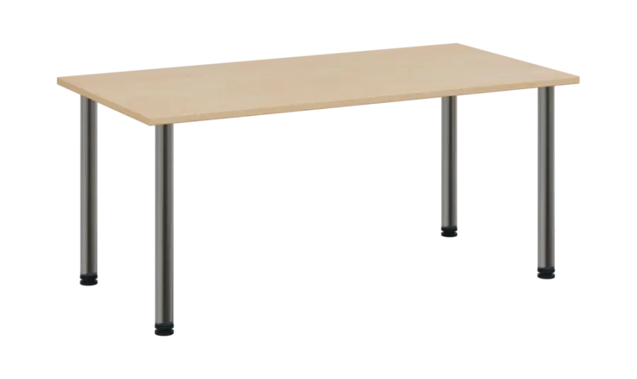 CRTR 160 jídelní stůl, kovová podnož chrom, deska 25 mm, 1600x800 mm, bříza světlá